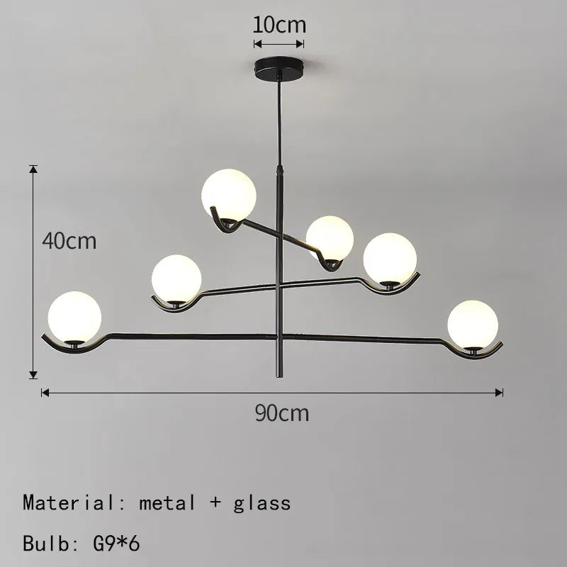 lustre design moderne en verre et métal luminaires suspendus