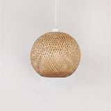 lustre moderne nordique en bambou tissé à la main led