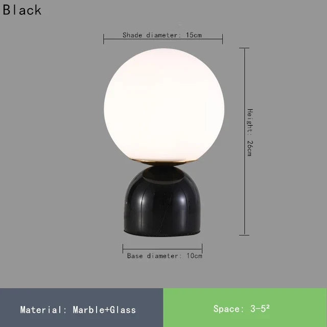 lampe de table en marbre et verre design contemporain