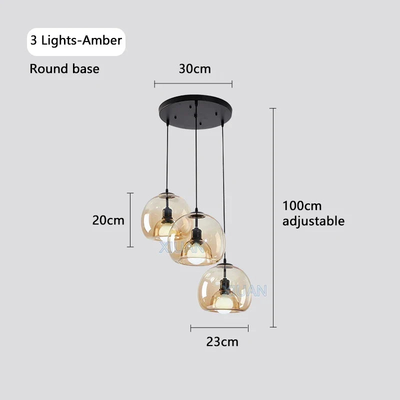 suspension led industrielles à 3 lumières