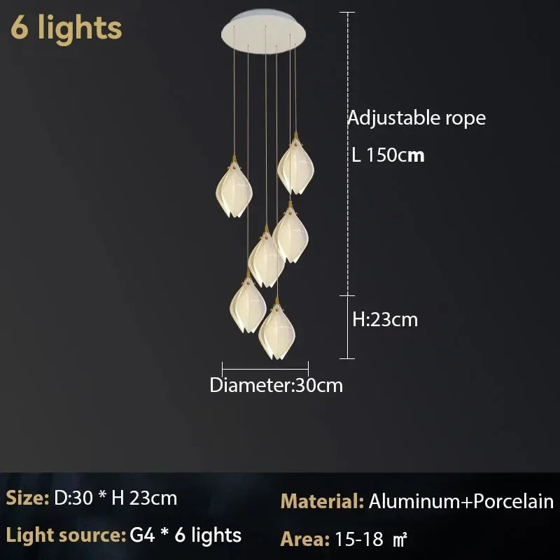 suspension magnolia pour décoration intérieure et éclairage élégant
