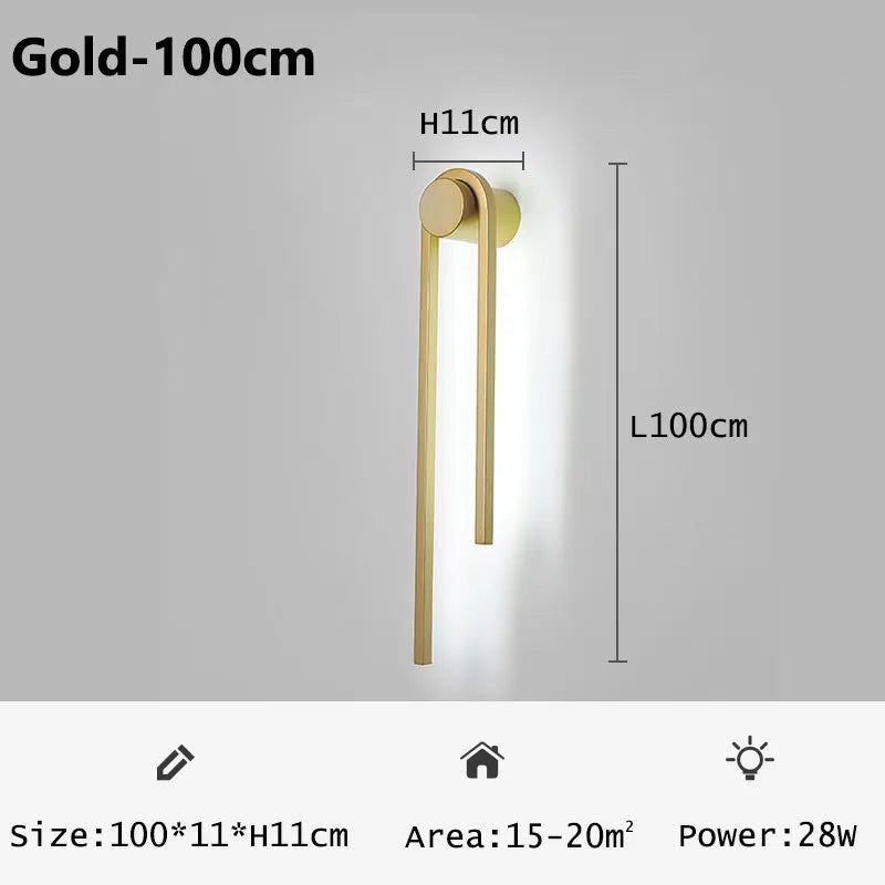 applique murale led en forme de u pour décoration nordique moderne