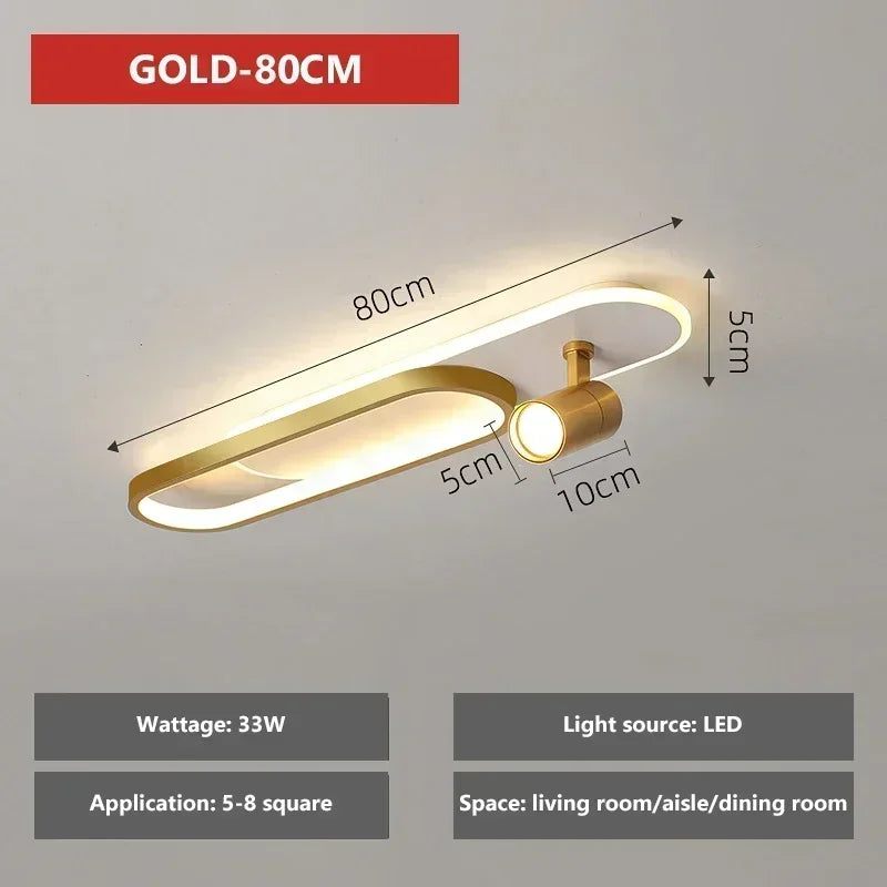 plafonnier moderne à leds avec projecteur pour décoration maison