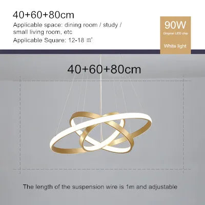 lustre moderne style nordique avec télécommande et anneau lumineux