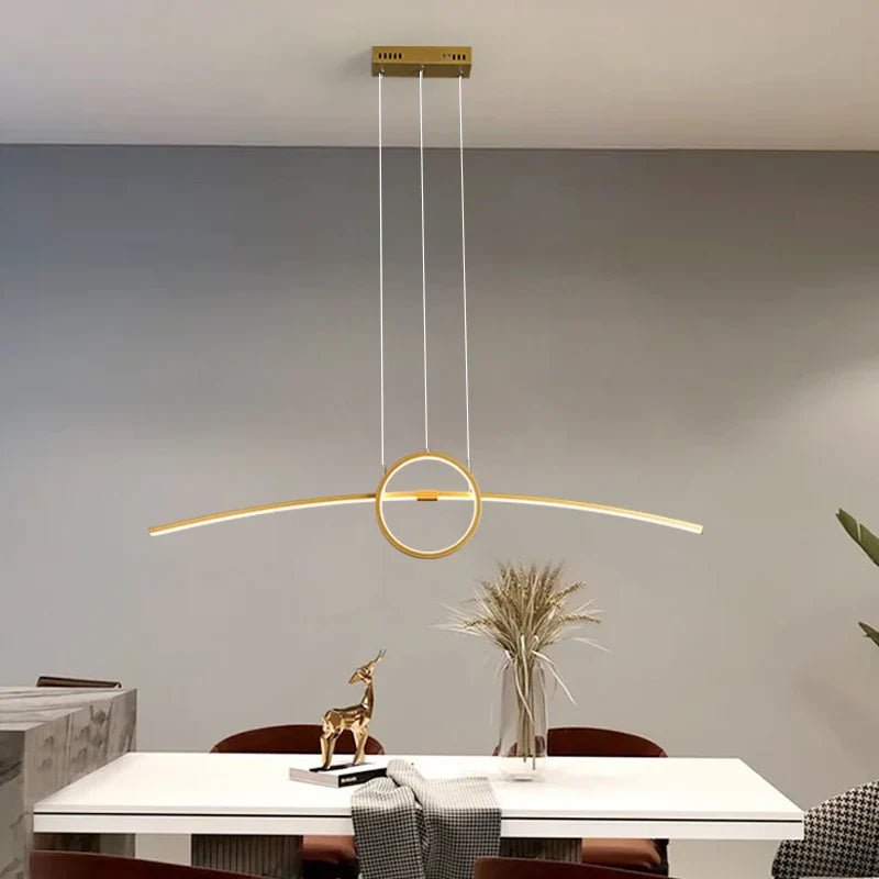 suspension moderne créative avec lumières led pour maison intelligente