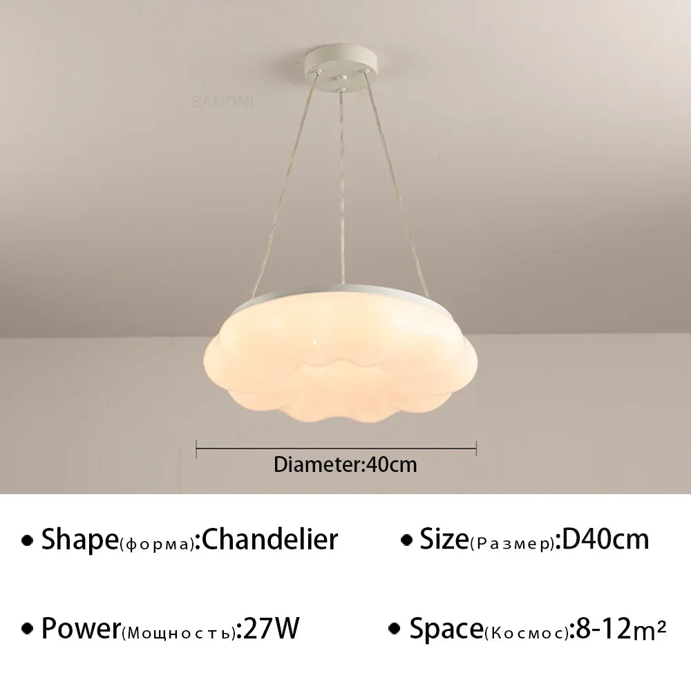 plafonnier led moderne en forme de nuage pour décoration intérieure