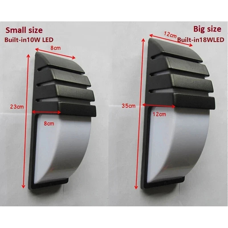 10W 18W LED Wall Light Waterproof Porch Light Modern LED Wall Lamp Radar Motion Sensor Courtyard Garden Outdoor Light AC90~260V