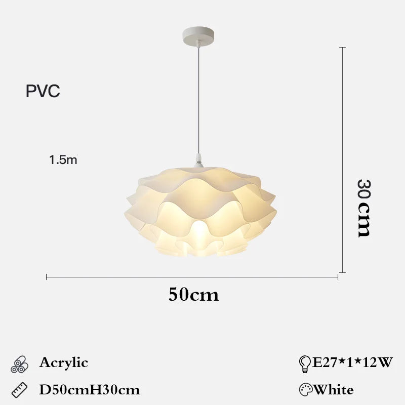 lustre moderne acrylique suspendu en forme de fleur led décoratif