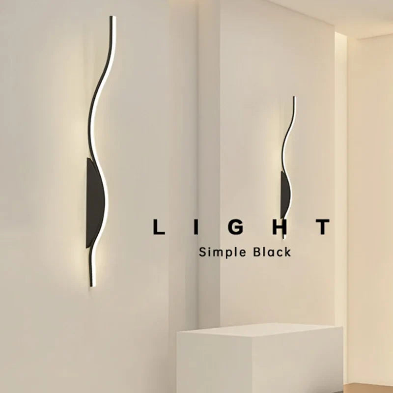 applique murale led moderne en forme de s pour éclairage décoratif