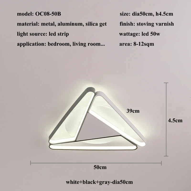 2023 Modern Triangular Aluminum LED Chandelier, Living Room Bedroom Chandelier, Home Decoration Kitchen Chandelier