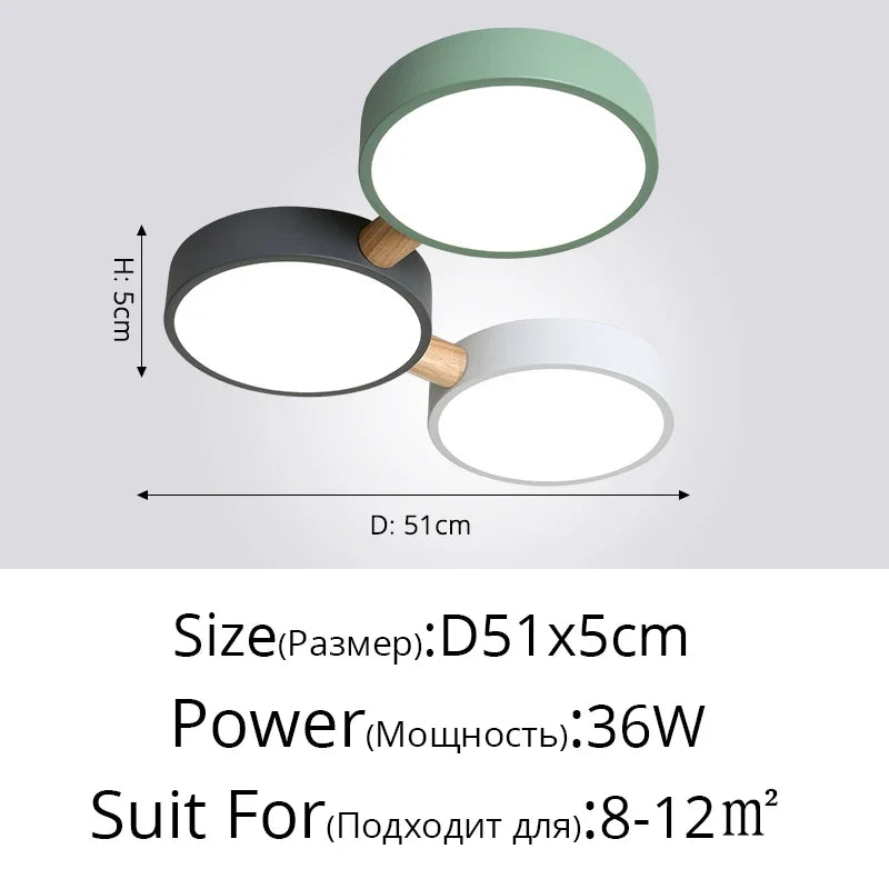 plafonniers créatifs macaron en bois pour indoorlighting led multicolore