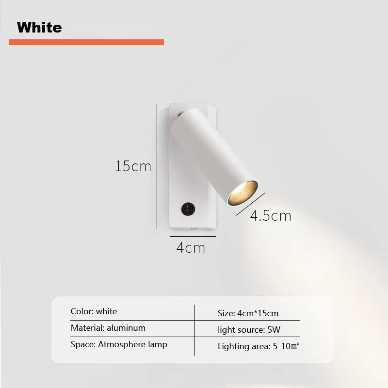 Applique murale avec spot cylindrique à LED directionnel