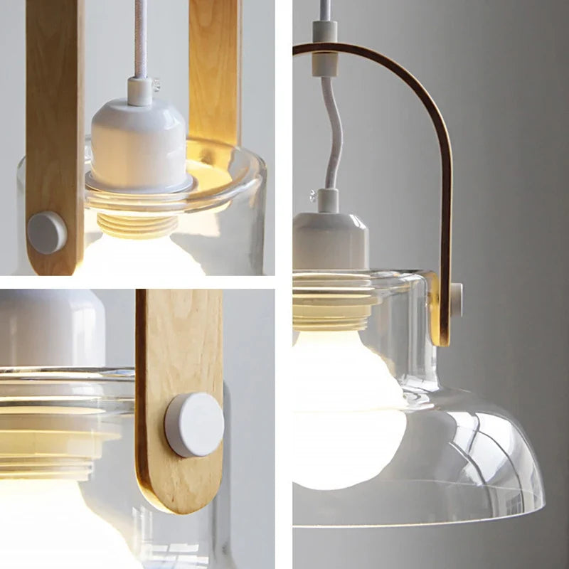 suspension moderne en verre avec fil réglable pour décoration intérieure