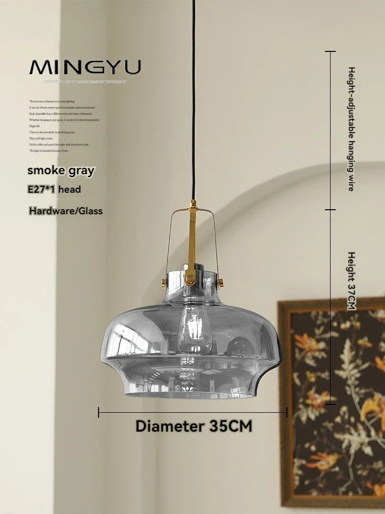 suspension nordique en verre avec leds moderne