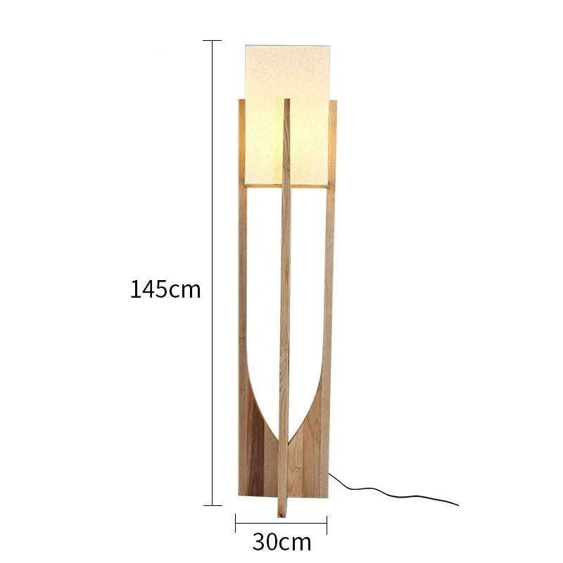 Lampadaire en bois chinois salon chambre canapé chevet lampe de Table verticale nordique en bois massif Led lampe sur pied décor de pièce