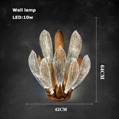 lustre led en cuivre et verre à intensité variable pour intérieur