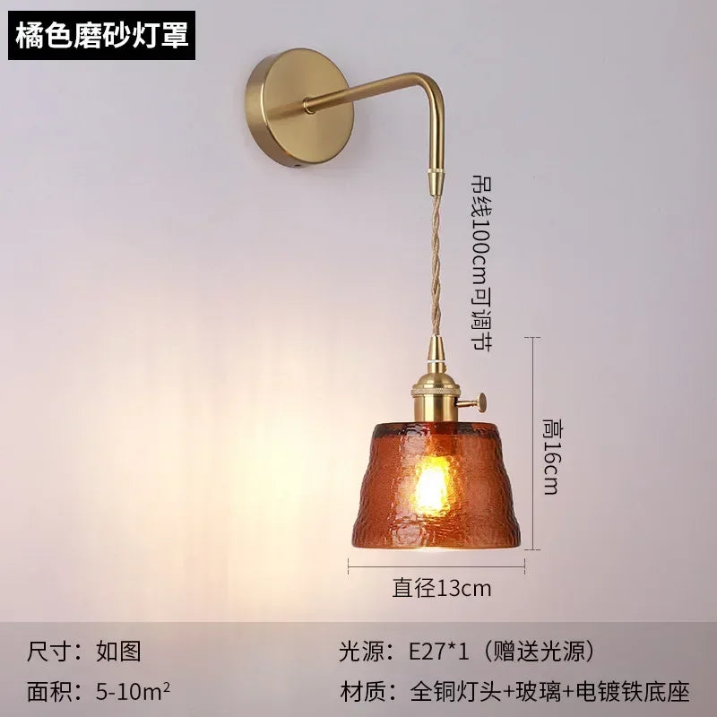 applique murale rotative en verre style nordique japonais avec miroir