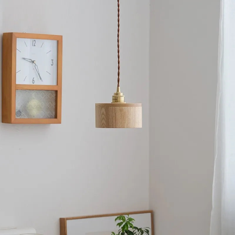 suspension LED en bois au design nordique moderne