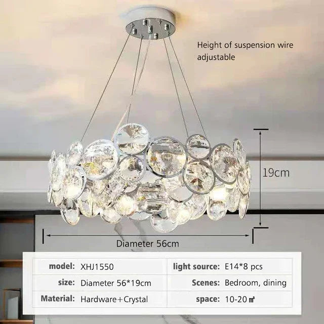 lustre en cristal moderne style nordique pour intérieur luxueux