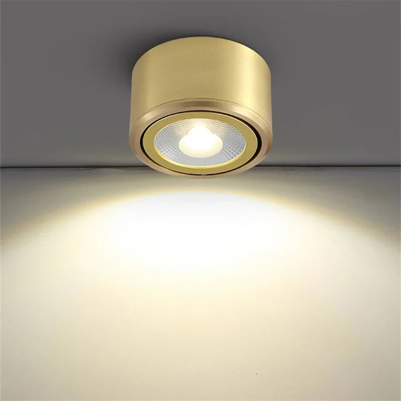 downlight led en cuivre spots réglables cob pour décor maison