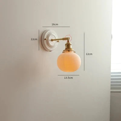 Applique LED nordique japonaise cuivre blanc