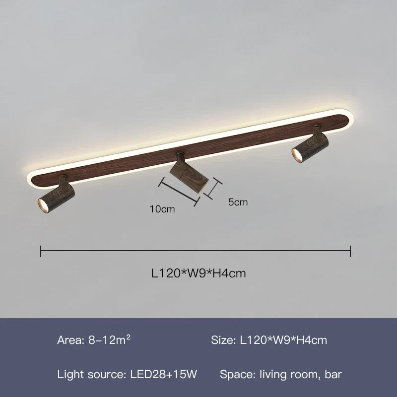 lustre led moderne design imitation bois pour intérieur