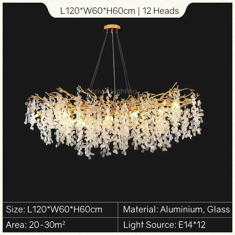 lustre en cristal doré style européen décoration intérieure élégante