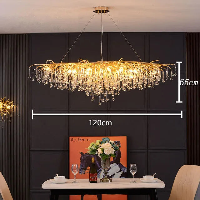 lustre nordique à led en cristal pour un éclairage élégant