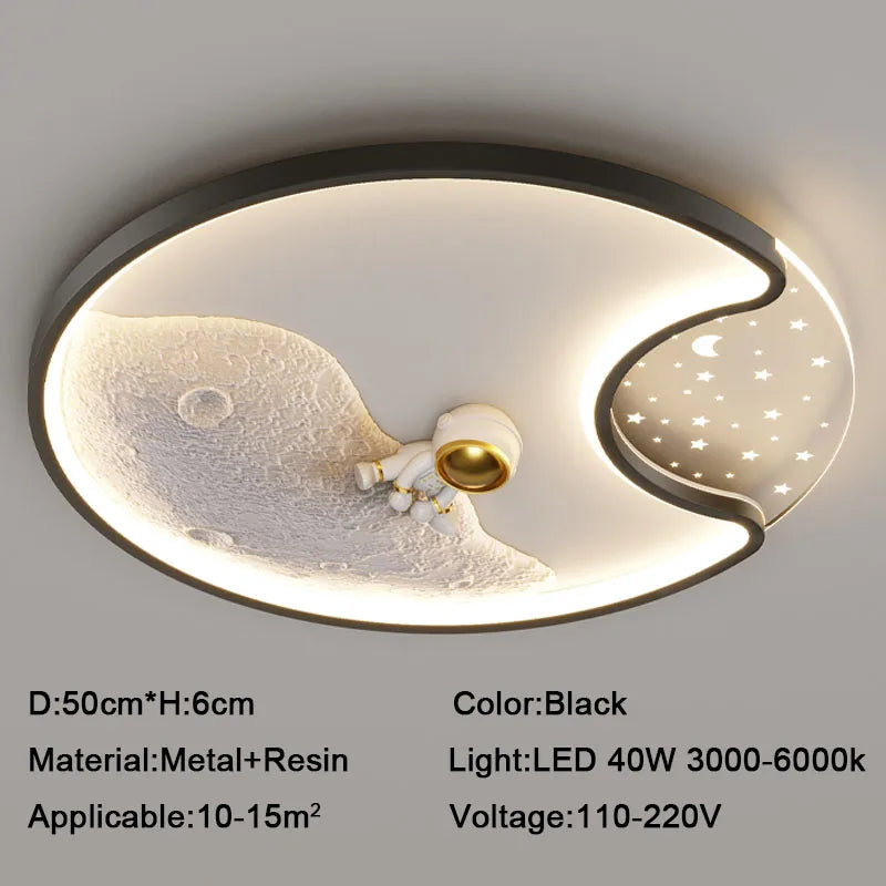 plafonnier led astronaute moderne pour chambre d'enfants