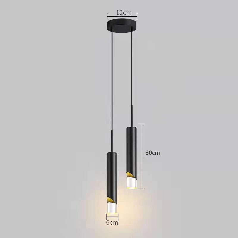 Lampe pendante de chevet de chambre à coucher post-moderne LED E27 ampoule noir cuivre salon table suspendue luminaires suspendus