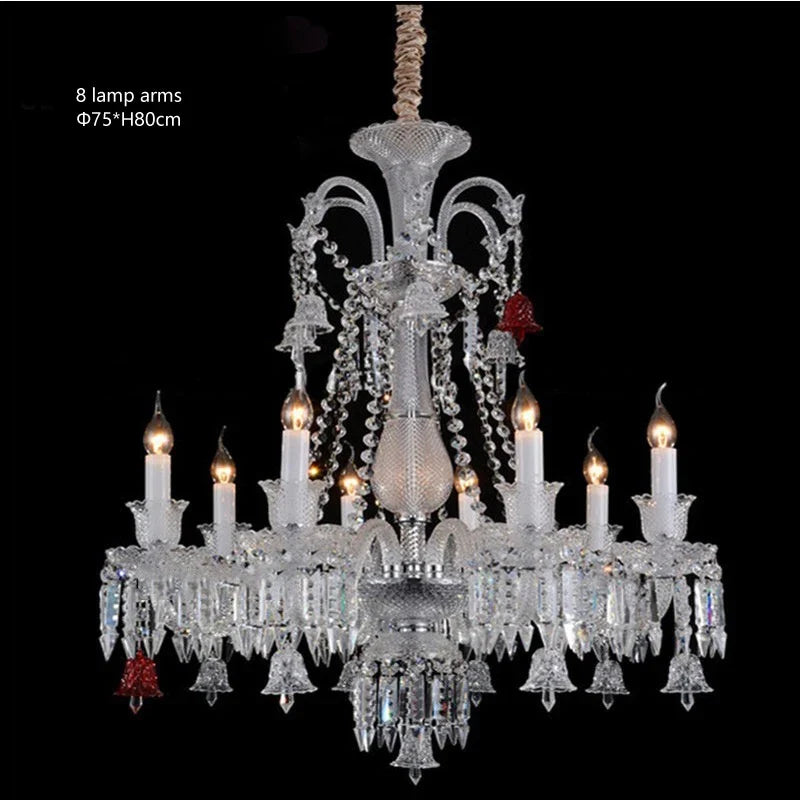 lustre en cristal transparent pour un éclairage élégant et raffiné