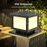 LED à alimentation solaire lumière de clôture carrée blanc chaud lampe éclairage extérieur pilier étanche IP65 lampe solaire extérieure pour jardin