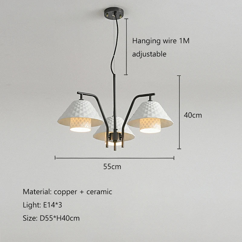 lustre en céramique doré style contemporain pour décoration intérieure