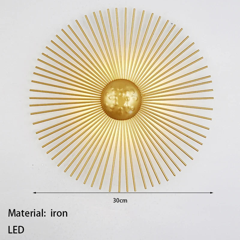 applique murale led soleil art déco pour hôtel boutique