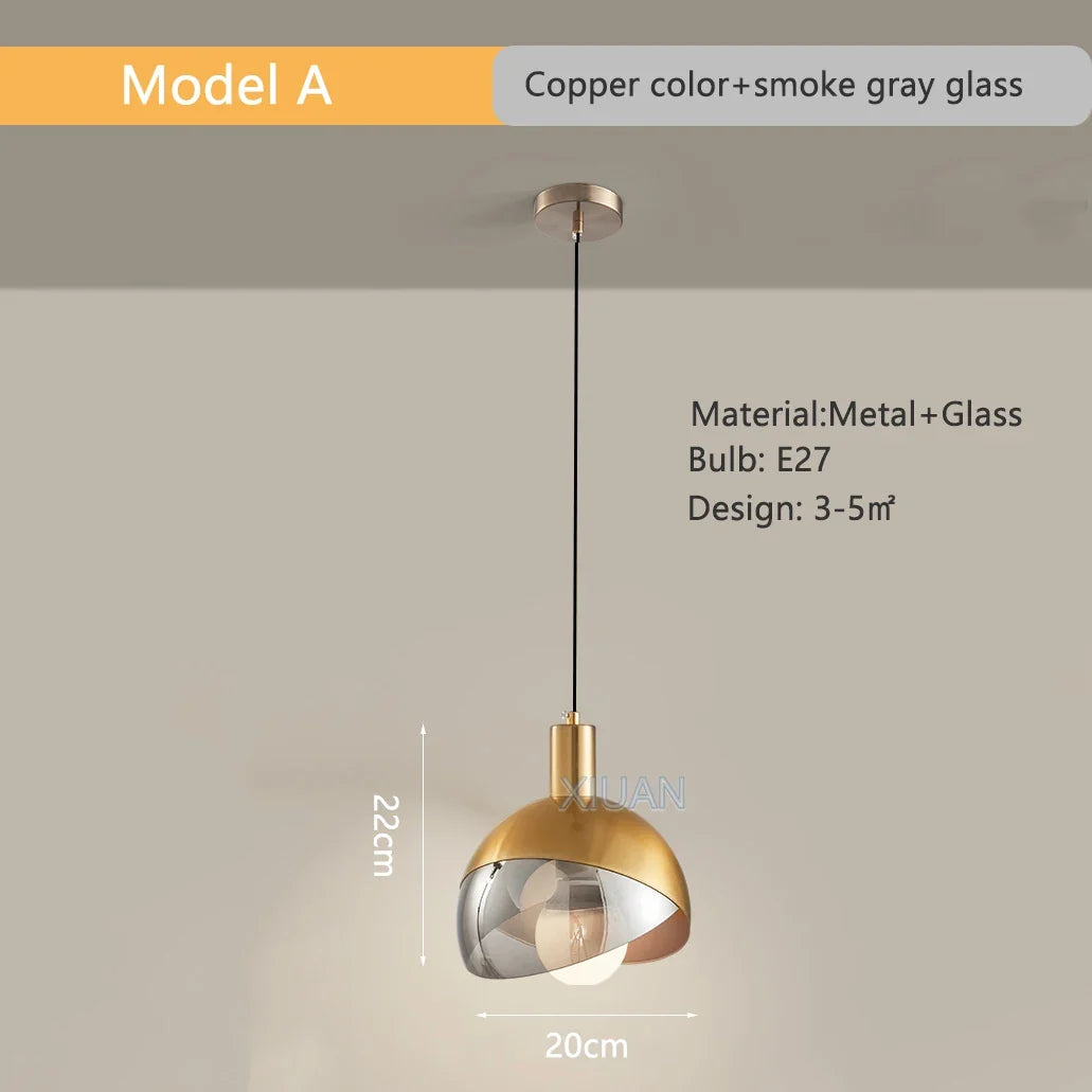 suspension nordiques de luxe en cuivre et verre