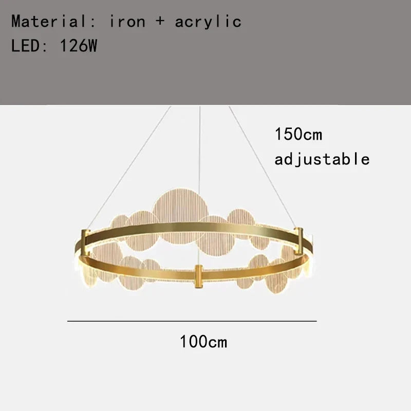 lustre acrylique avec télécommande et intensité réglable pour divers espaces