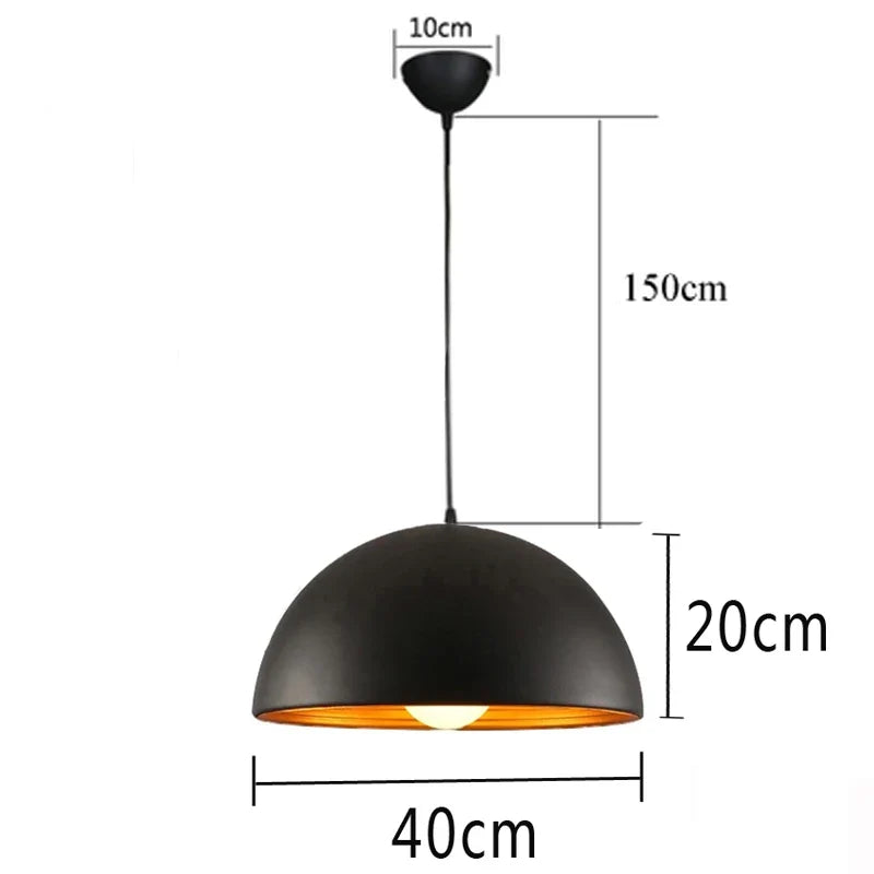 Suspension moderne demi-boule double couche