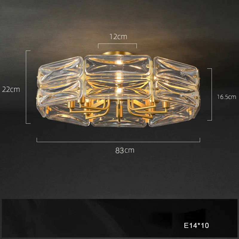 lustre nordique en cuivre led monté en surface moderne et luxueux