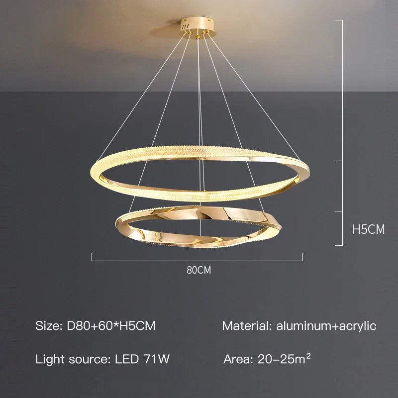 suspension led moderne avec design artistique et télécommande