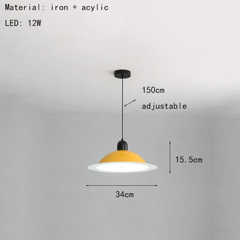 suspension led en métal avec lumière modifiable
