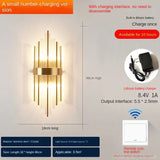 applique murale moderne en cristal rechargeable de luxe