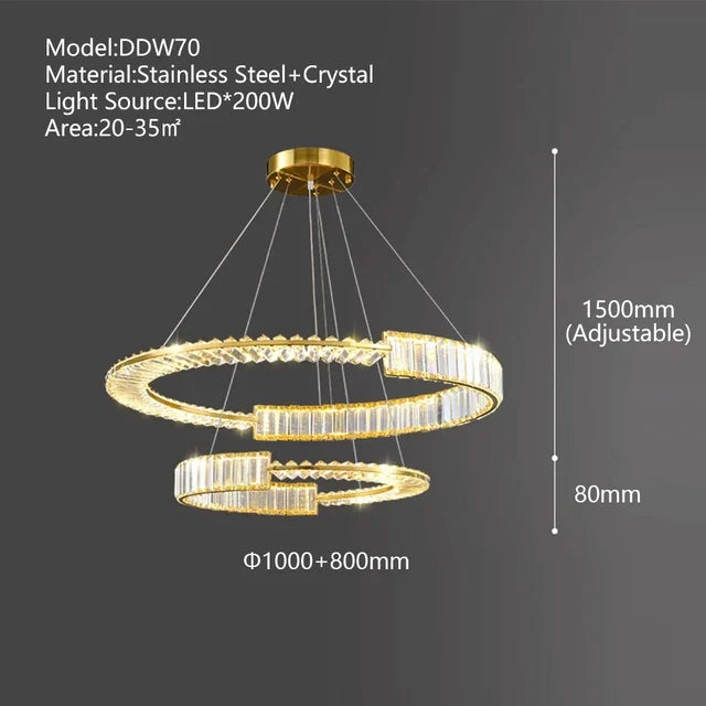 lustre moderne en cristal k9 design nordique pour décoration intérieure