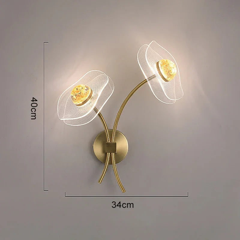 Modern Led personalized decoration lotus leaf garden wall lamp, bedside bedroom, living room, staircase, corridor, kitchen backg