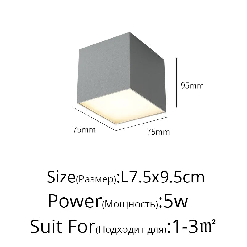 Plafonniers Led créatifs en acrylique blanc et noir