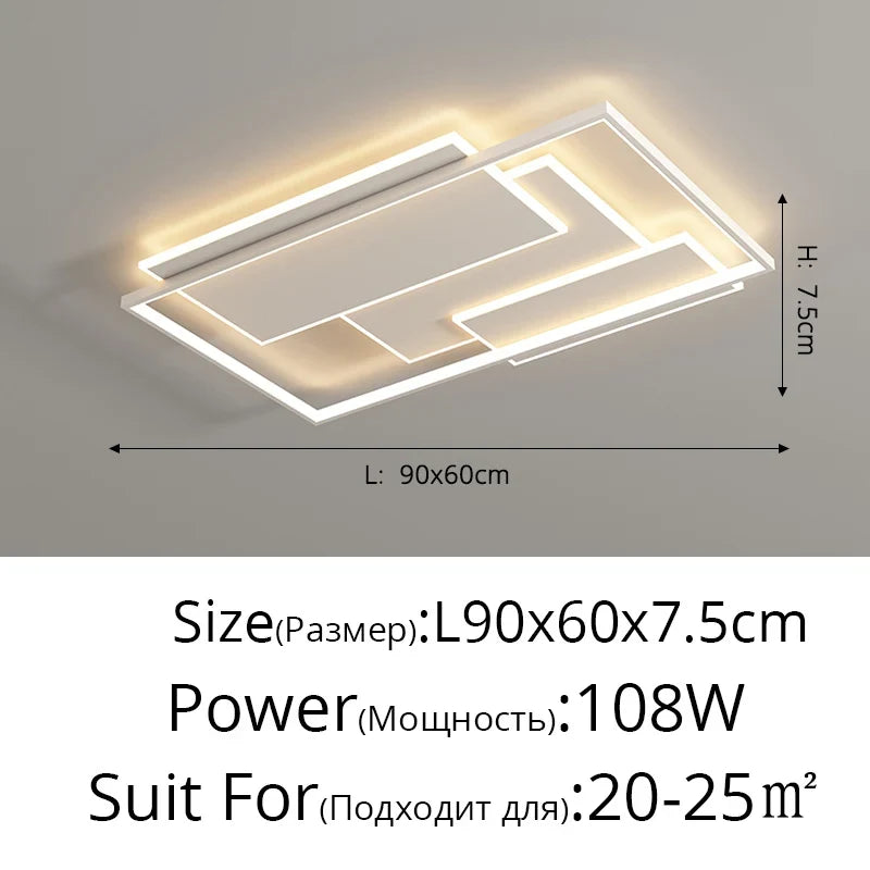 plafonnier led minimaliste géométrique rectangulaire et rond