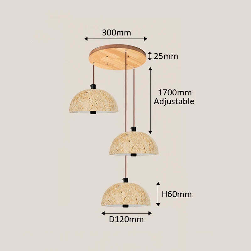 suspension wabi sabi trois têtes design minimaliste européen pour restaurants