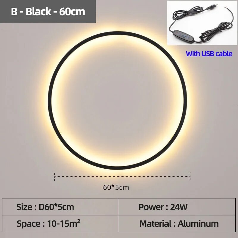 applique murale led lumières intérieur cercle fond décoration