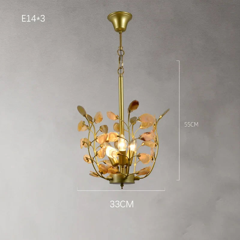 lustre led en agate naturelle idéal pour décoration romantique