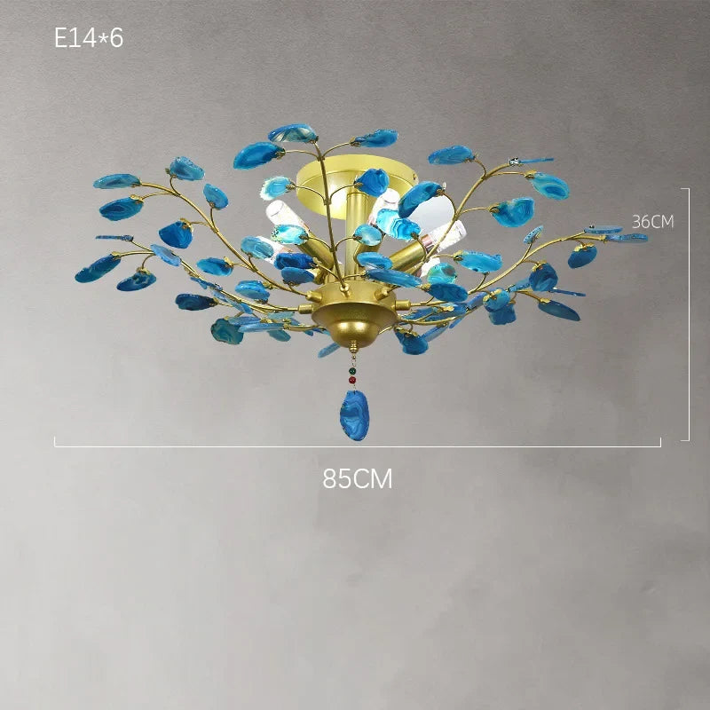 lustre led en agate naturelle idéal pour décoration romantique