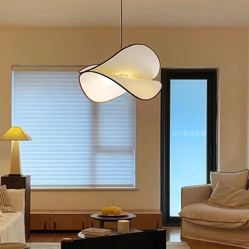 lustre led suspendu en tissu 	 style réglable